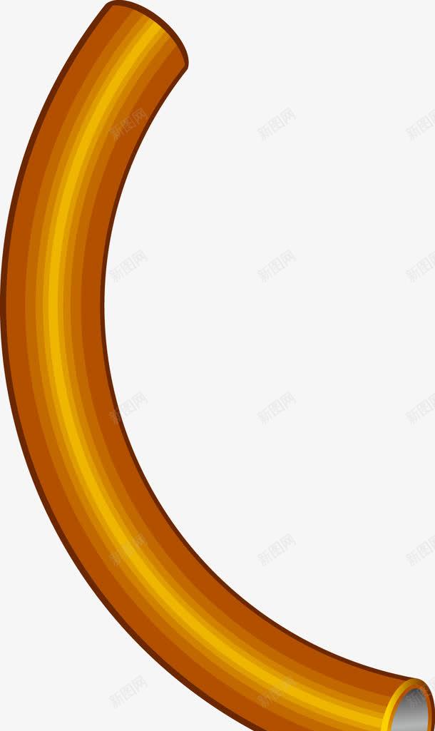 黄色圆弧管png免抠素材_新图网 https://ixintu.com 半圆弧 圆弧 立体管 黄色