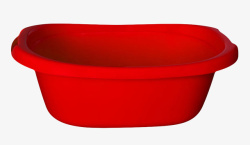 红色日用品水盆塑胶制品实物素材