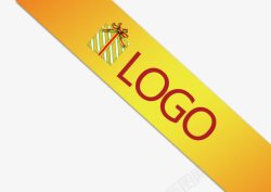 黄色彩带装饰logo素材