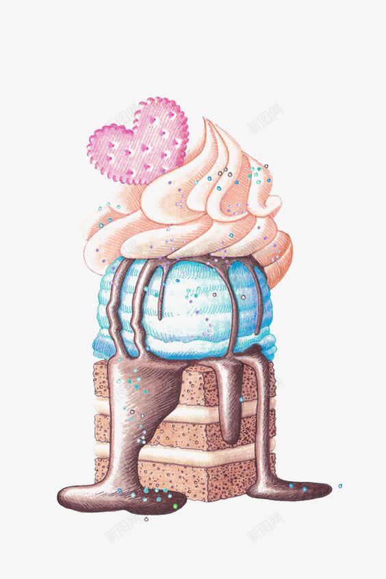 卡通冰淇淋png免抠素材_新图网 https://ixintu.com 冰淇淋 卡通美食 零食