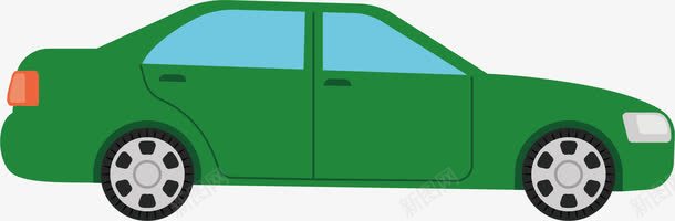 绿色小轿车png免抠素材_新图网 https://ixintu.com 可爱 小轿车 彩色 手绘的 漫画 矢量的 简单 绿色