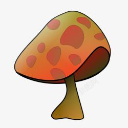 手绘卡通彩色蘑菇素材