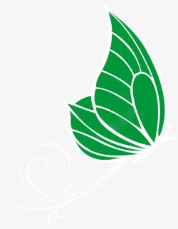 绿色手绘春天蝴蝶素材