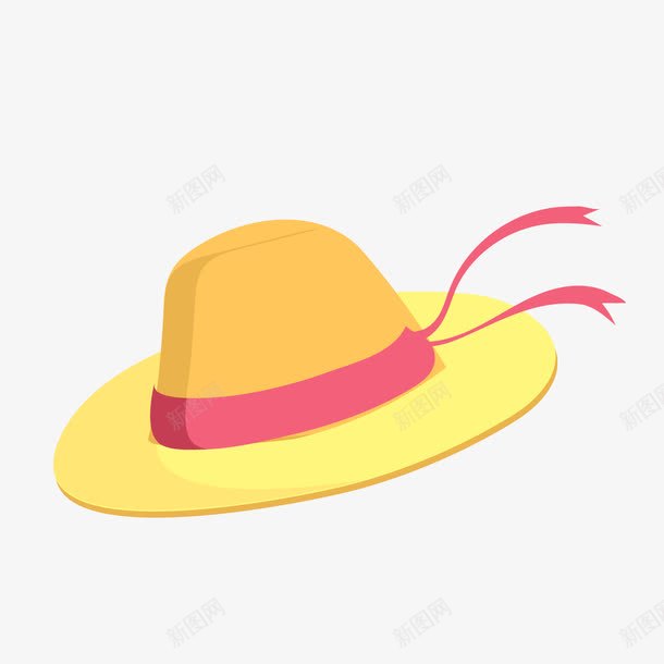 黄色卡通帽子png免抠素材_新图网 https://ixintu.com 卡通帽子 背景装饰 草帽 黄色帽子