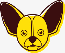 大耳朵风格哈巴狗手绘大耳朵黄色狗头高清图片