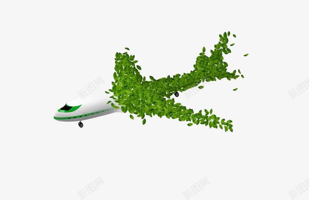 绿色飞机png免抠素材_新图网 https://ixintu.com 环保 绿色 绿色出行 飞机