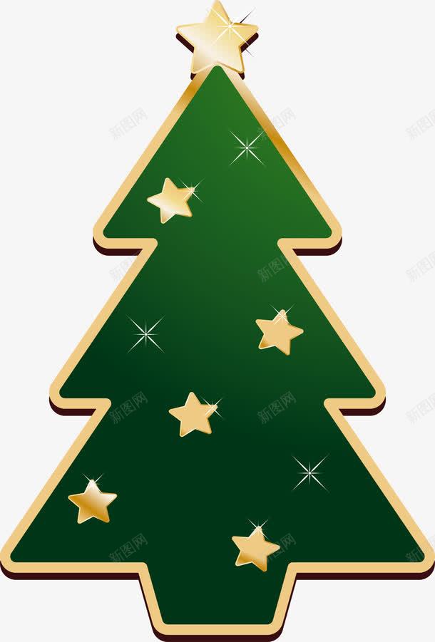 绿色星星金边圣诞树png免抠素材_新图网 https://ixintu.com Christma Christmas Merry 卡通圣诞树 圣诞快乐 圣诞树 圣诞节 星星图案 装饰图案