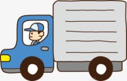 卡通货车和运送员素材