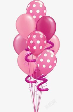 粉色甜蜜气球丝带卡通素材