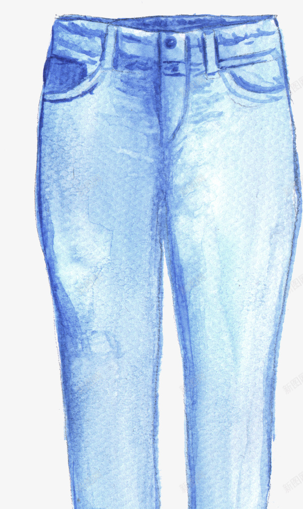 手绘裤子png免抠素材_新图网 https://ixintu.com 手绘画 矢量装饰 蓝色裤子 装饰 裤子