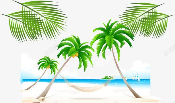夏季椰子树海边海报背景png免抠素材_新图网 https://ixintu.com 夏季 椰子树 海边椰子树 海边海报