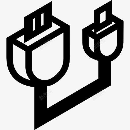 USB电缆图标png_新图网 https://ixintu.com 技术 电线 连接器 连接装置