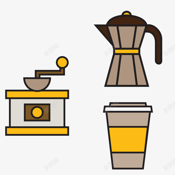 卡通咖啡psd免抠素材_新图网 https://ixintu.com 卡通咖啡 卡通咖啡机 咖啡
