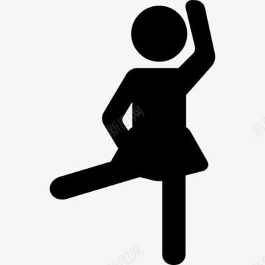 女人锻炼手臂和腿的图标图标