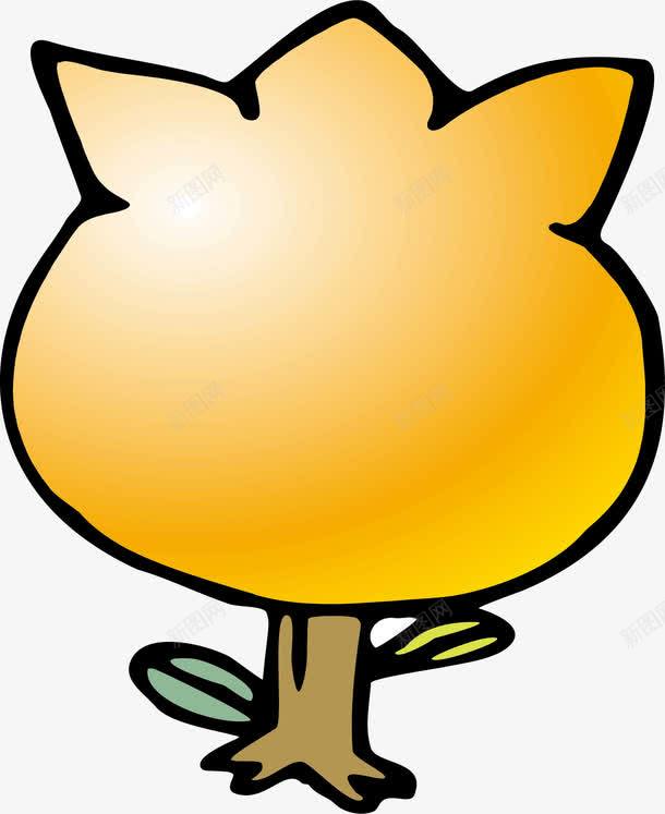 漂亮的石榴花片png免抠素材_新图网 https://ixintu.com 卡通 手绘 花朵 观赏花 黄色的