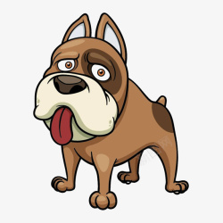 卡通吐舌头的哈巴狗素材