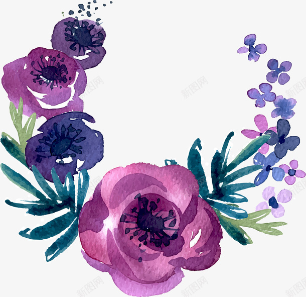 彩色水墨花朵矢量图eps免抠素材_新图网 https://ixintu.com 卡通 彩色 水墨 水墨彩色 花朵素材 矢量图