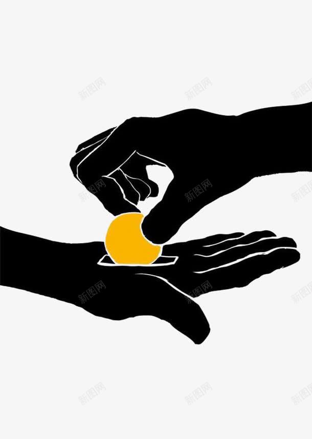 两只手png免抠素材_新图网 https://ixintu.com 乒乓球 创意 简约 黑色