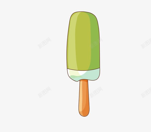 绿色的卡通冰糕png免抠素材_新图网 https://ixintu.com 冰棒 冰糕 冷饮 卡通手绘 夏天 绿色 雪糕