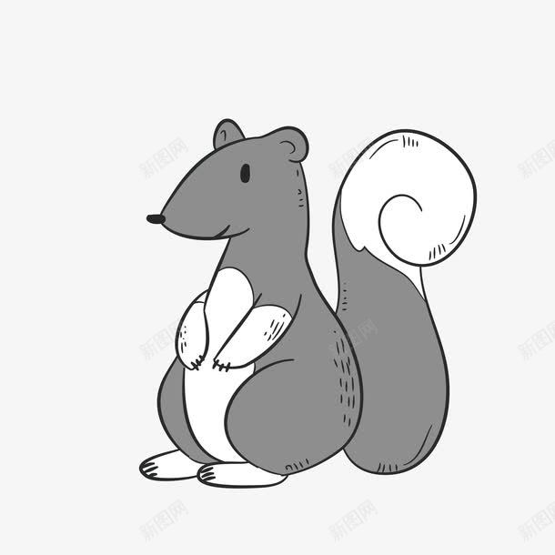 灰色松鼠png免抠素材_新图网 https://ixintu.com 动物 卡通 可爱 图案 小清新 彩色 松鼠 灰色 生物 绘画 装饰