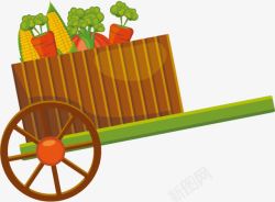 木推车推车里的蔬菜高清图片