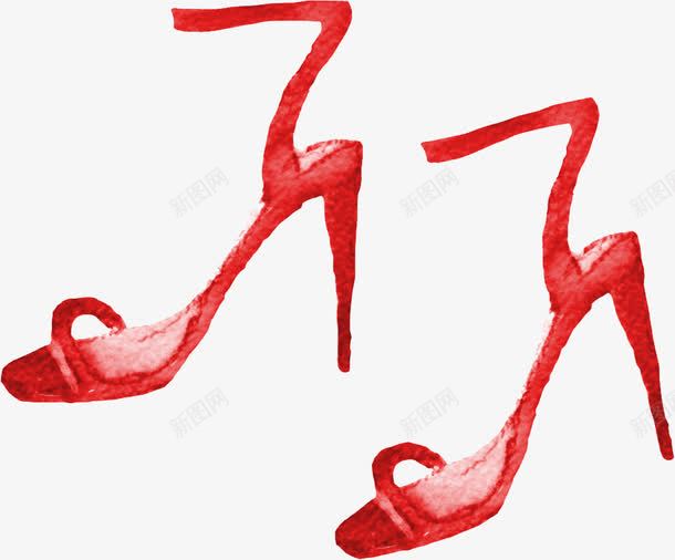手绘红色高跟鞋png免抠素材_新图网 https://ixintu.com 女士 手绘 手绘红色高跟鞋 红色 鞋子 高跟鞋