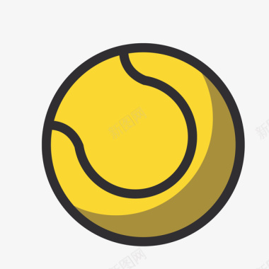 卡通黄色运动网球标图矢量图图标图标