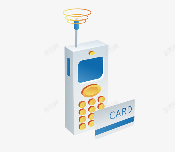 信用卡和pos机刷卡器矢量图ai免抠素材_新图网 https://ixintu.com pos机 信用卡 卡通 扫码 矢量图