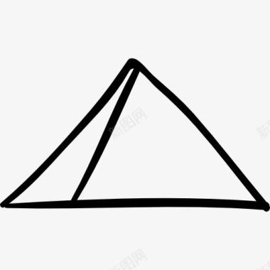 金字塔手绘轮廓图标图标