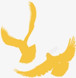 黄色和平鸽装饰背景素材