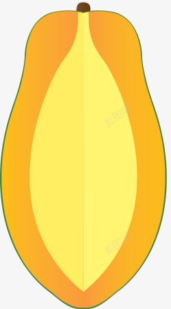 对称的木瓜对称椭圆形卡通木瓜高清图片