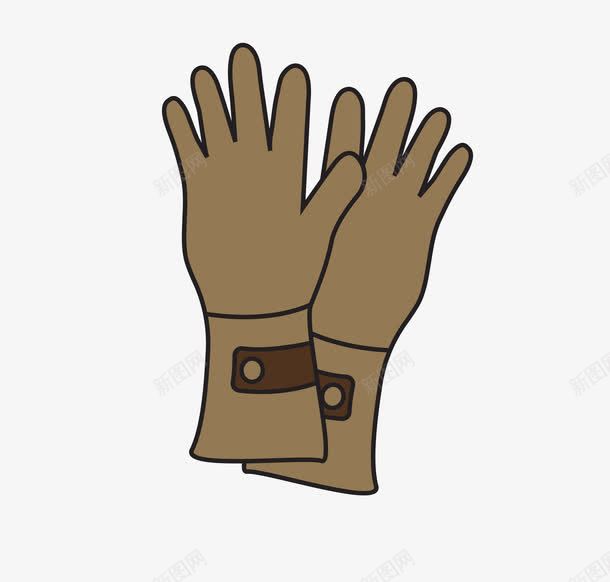 卡通棕色的冬季保暖手套png免抠素材_新图网 https://ixintu.com 保暖 冬季 卡通手绘 手套 棕色