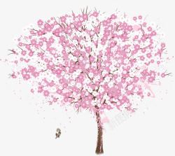 插画粉色的树素材