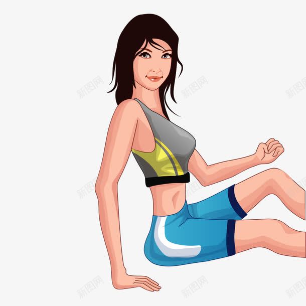手绘瑜伽女孩png免抠素材_新图网 https://ixintu.com 健身 减肥 塑形 瑜伽 瑜伽女 美女性感 肌肉女