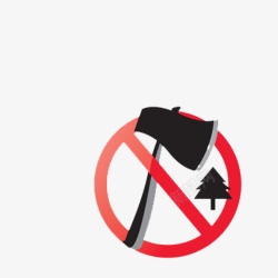 禁止伸入卡通禁止砍树的高清图片