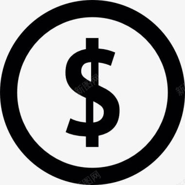 美元的符号在一个圈内图标图标