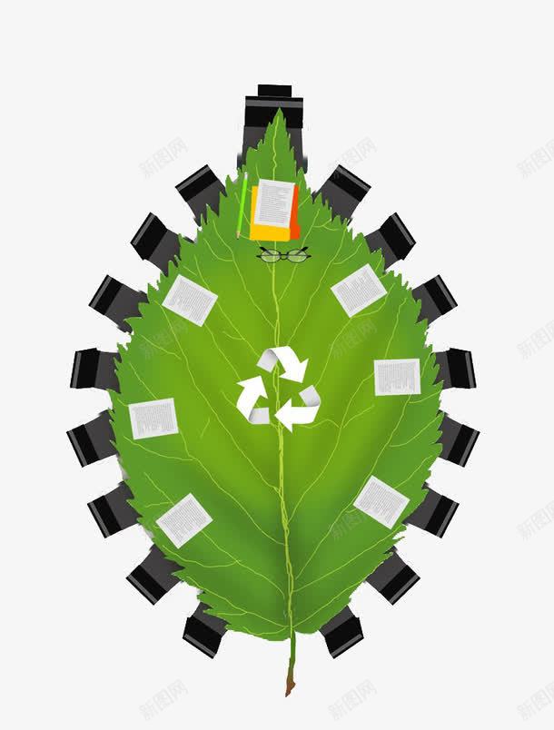 可回收新能源png免抠素材_新图网 https://ixintu.com 回收 树叶 绿色
