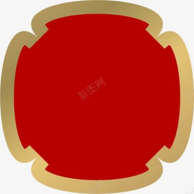 红色圆角花纹图标图标