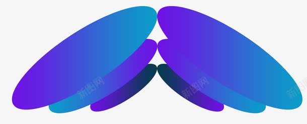 蓝紫色椭圆盘装饰png免抠素材_新图网 https://ixintu.com 圆形 效果 椭圆盘装饰 蓝紫色