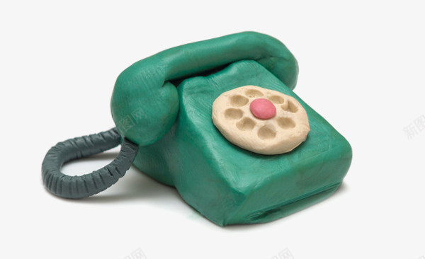 橡皮泥电话png免抠素材_新图网 https://ixintu.com 卡通 手绘 橡皮泥 电话 绿色