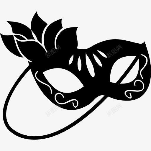 狂欢节面具与树叶的女人遮住她的眼睛图标png_新图网 https://ixintu.com 叶的眼睛 嘉年华 女人 女性 盖 面具