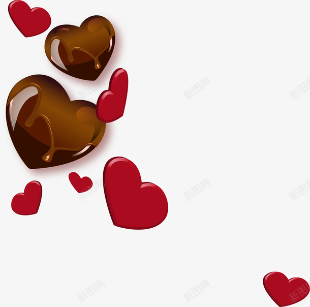 咖啡色爱心巧克力png免抠素材_新图网 https://ixintu.com 免抠PNG 咖啡色 巧克力 情人节 爱心 装饰图案