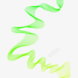 绿色创意装饰飘带素材