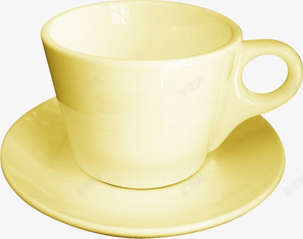 黄色茶杯宣传装饰png免抠素材_新图网 https://ixintu.com 宣传 茶杯 装饰 黄色