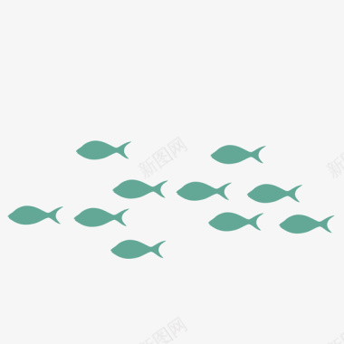 扁平海洋鱼类矢量图图标图标