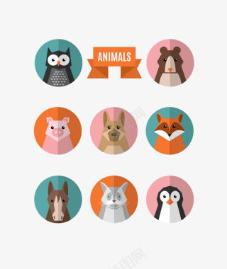 卡通动物图标图标