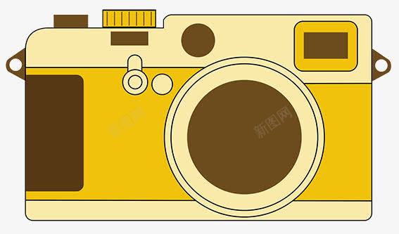 照相机卡通png免抠素材_新图网 https://ixintu.com 卡通 手绘 照相机 黄色