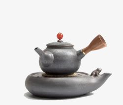 分茶器银斑黑檀木茶具高清图片
