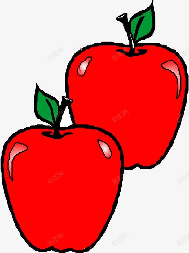 彩绘苹果png免抠素材_新图网 https://ixintu.com 卡通 叶子 彩绘 手绘 桔梗 水果 红色 绿色 苹果