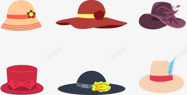 不同款式的女士帽子png免抠素材_新图网 https://ixintu.com 女士 帽子 款式